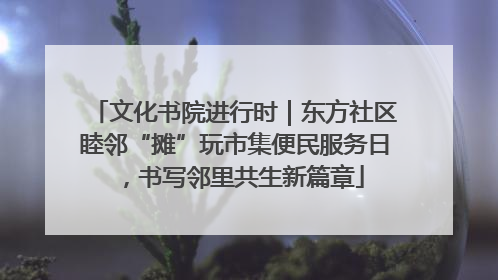 文化书院进行时｜东方社区睦邻“摊”玩市集便民服务日，书写邻里共生新篇章
