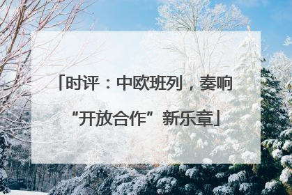 时评：中欧班列，奏响“开放合作”新乐章