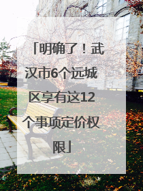 明确了！武汉市6个远城区享有这12个事项定价权限