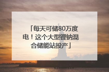 每天可储80万度电！这个大型锂钠混合储能站投产