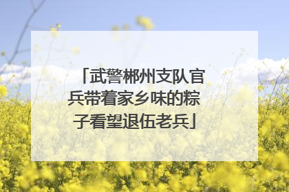 武警郴州支队官兵带着家乡味的粽子看望退伍老兵