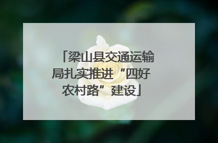 梁山县交通运输局扎实推进“四好农村路”建设