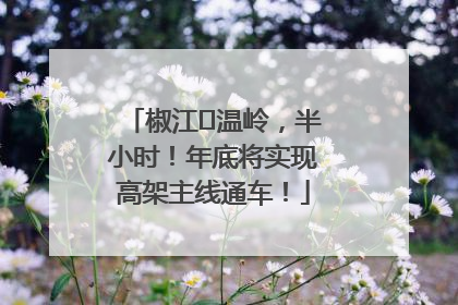 椒江⇌温岭，半小时！年底将实现高架主线通车！