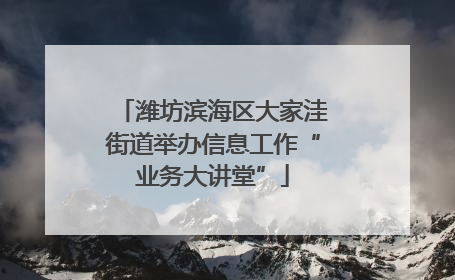 潍坊滨海区大家洼街道举办信息工作“业务大讲堂”