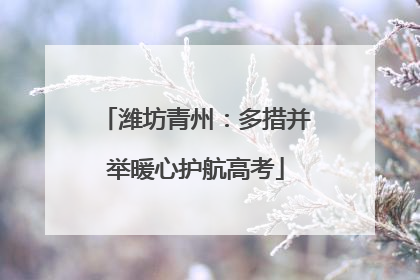 潍坊青州：多措并举暖心护航高考