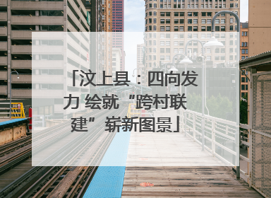 汶上县：四向发力 绘就“跨村联建”崭新图景