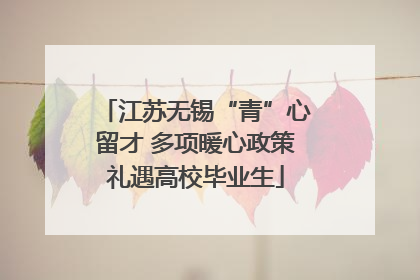 江苏无锡“青”心留才 多项暖心政策礼遇高校毕业生
