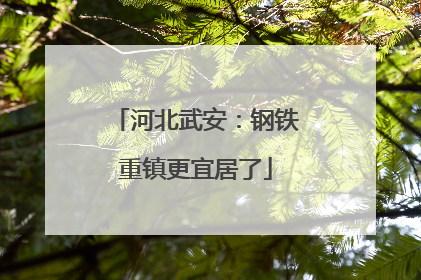 河北武安：钢铁重镇更宜居了