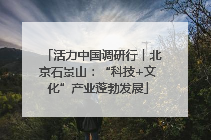 活力中国调研行丨北京石景山：“科技+文化”产业蓬勃发展