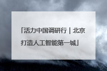 活力中国调研行｜北京打造人工智能第一城