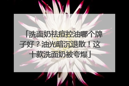 洗面奶祛痘控油哪个牌子好？油光暗沉退散！这十款洗面奶被夸爆
