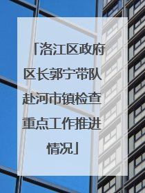 洛江区政府区长郭宁带队赴河市镇检查重点工作推进情况