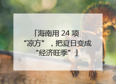 海南用 24 项 “凉方”，把夏日变成 “经济旺季”