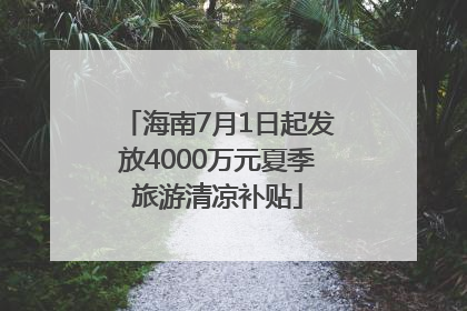 海南7月1日起发放4000万元夏季旅游清凉补贴