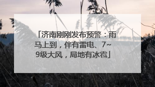 济南刚刚发布预警：雨马上到，伴有雷电、7~9级大风，局地有冰雹