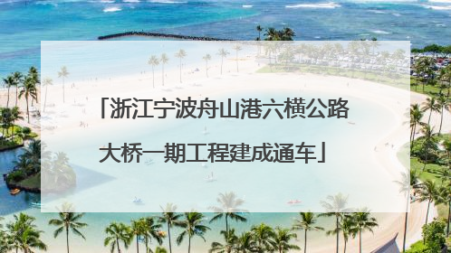 浙江宁波舟山港六横公路大桥一期工程建成通车