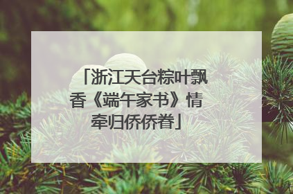 浙江天台粽叶飘香《端午家书》情牵归侨侨眷