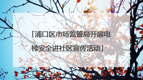 浦口区市场监管局开展电梯安全进社区宣传活动