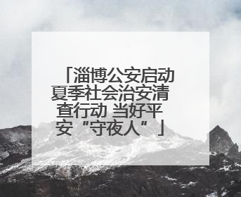 淄博公安启动夏季社会治安清查行动 当好平安“守夜人”