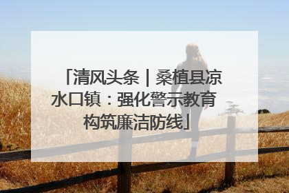 清风头条｜桑植县凉水口镇：强化警示教育 构筑廉洁防线
