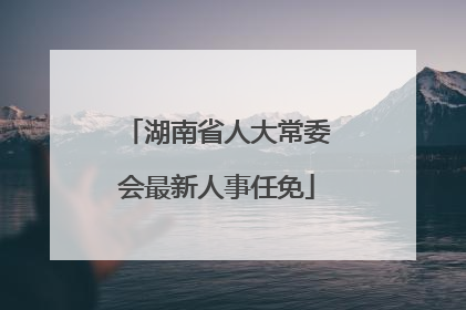 湖南省人大常委会最新人事任免