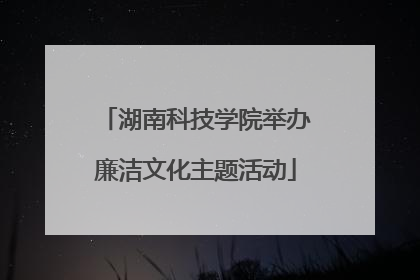 湖南科技学院举办廉洁文化主题活动