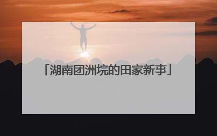 湖南团洲垸的田家新事