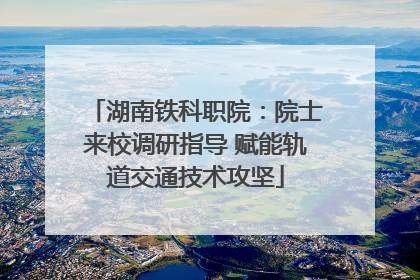 湖南铁科职院：院士来校调研指导 赋能轨道交通技术攻坚