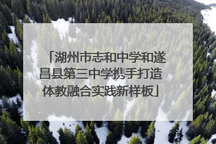 湖州市志和中学和遂昌县第三中学携手打造体教融合实践新样板