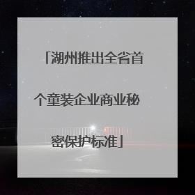 湖州推出全省首个童装企业商业秘密保护标准