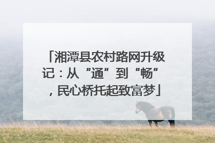 湘潭县农村路网升级记：从“通”到“畅”，民心桥托起致富梦