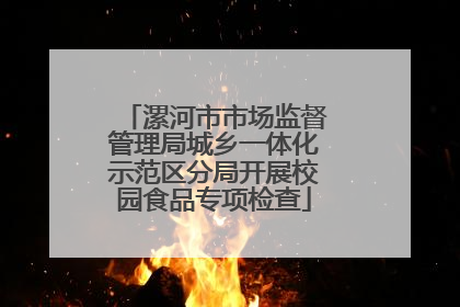 漯河市市场监督管理局城乡一体化示范区分局开展校园食品专项检查