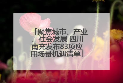聚焦城市、产业、社会发展 四川南充发布83项应用场景机遇清单