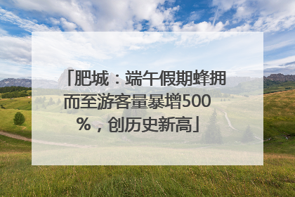 肥城：端午假期蜂拥而至游客量暴增500%，创历史新高