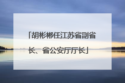 胡彬郴任江苏省副省长、省公安厅厅长