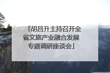胡昌升主持召开全省文旅产业融合发展专题调研座谈会