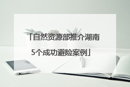 自然资源部推介湖南5个成功避险案例
