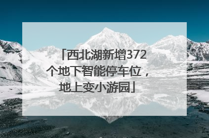西北湖新增372个地下智能停车位，地上变小游园