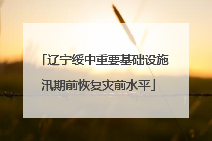 辽宁绥中重要基础设施汛期前恢复灾前水平