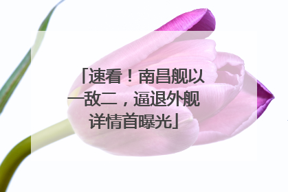 速看！南昌舰以一敌二，逼退外舰详情首曝光