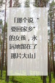 那个说“要回家乡”的女孩，永远地留在了那片大山