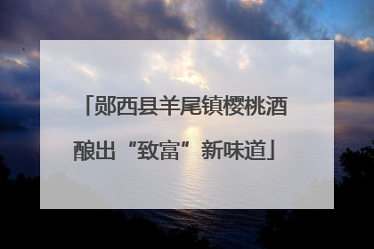 郧西县羊尾镇樱桃酒酿出“致富”新味道