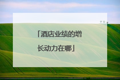 酒店业绩的增长动力在哪