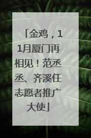 金鸡，11月厦门再相见！范丞丞、齐溪任志愿者推广大使