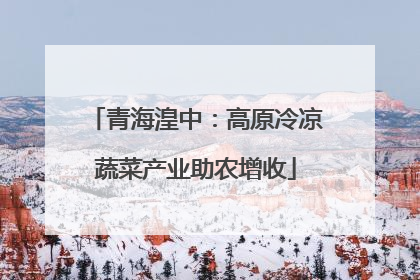 青海湟中：高原冷凉蔬菜产业助农增收
