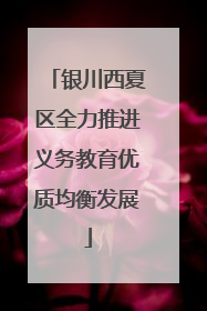 银川西夏区全力推进义务教育优质均衡发展