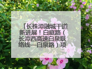 长株潭融城干道新进展！白庭路（长潭西高速白泉联络线—白泉路）项目建成