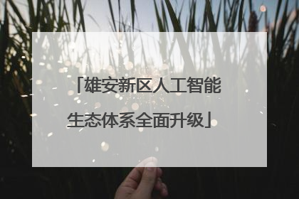雄安新区人工智能生态体系全面升级