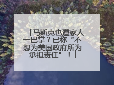 马斯克也遭家人一巴掌？已称“不想为美国政府所为承担责任”！