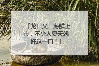 龙口又一海鲜上市，不少人夏天就好这一口！